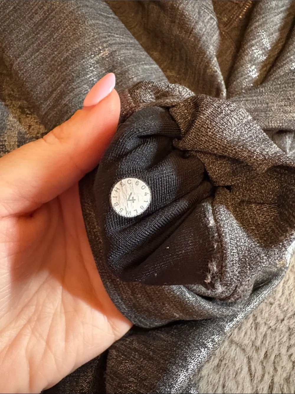 lululemon athletica Gray Metallic Shine Leggings Size 4